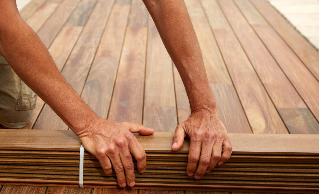 Hardwood floor installation project in Atlanta, GA