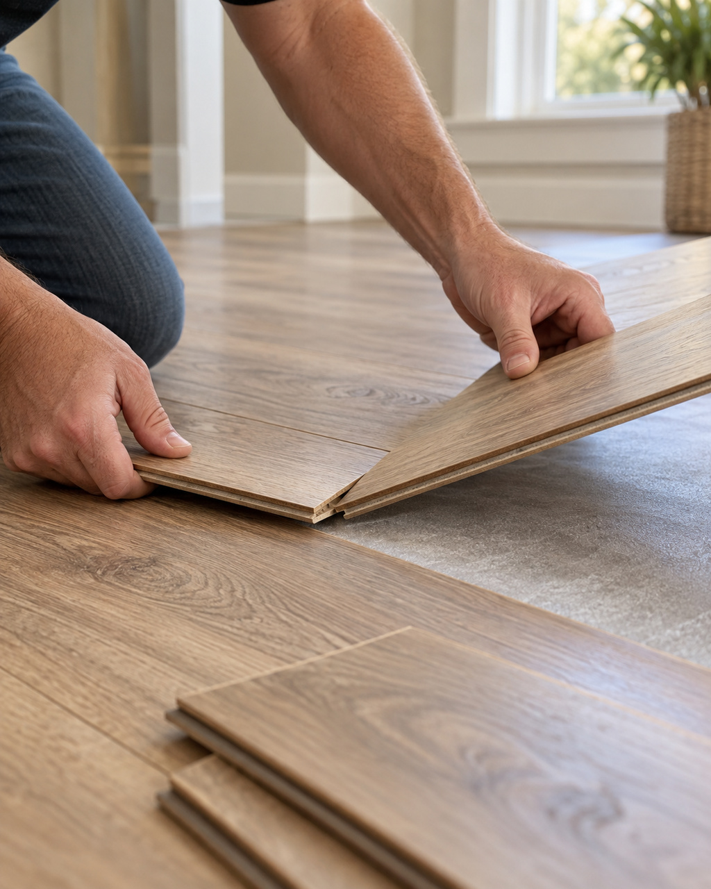 Residential laminate flooring installation project in Atlanta, GA