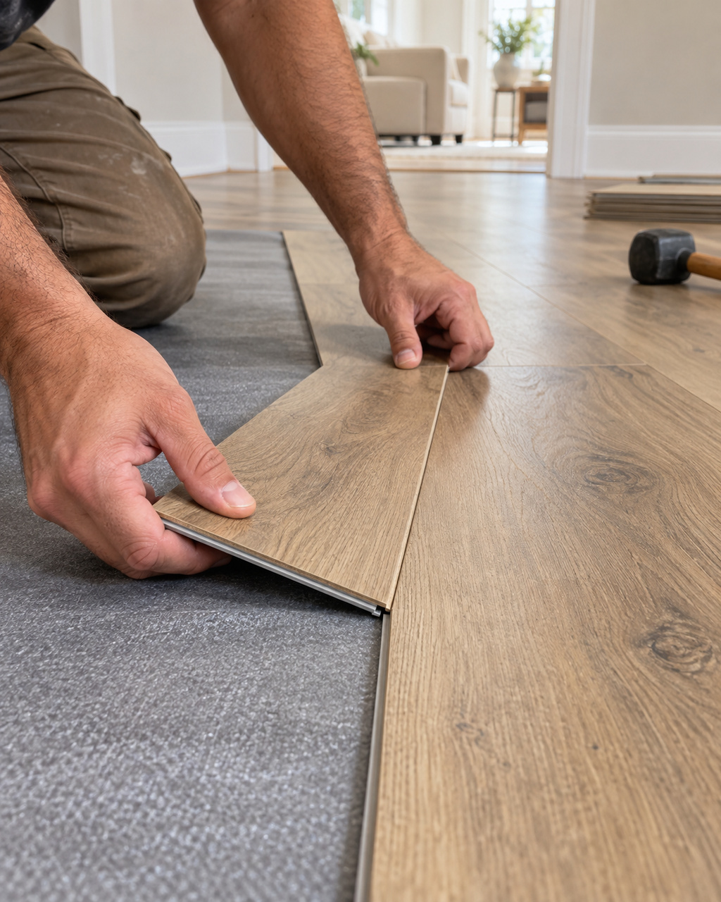 LVP flooring installation project in Atlanta, GA